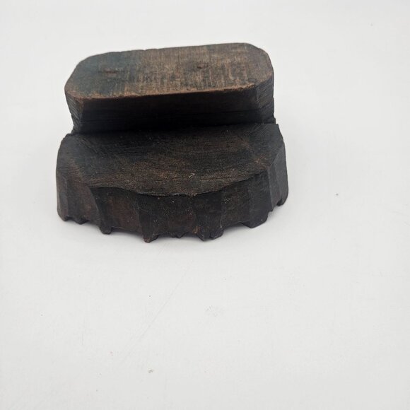 Antique Hand Carved Wood Abstract Pattern Textile Fabric Stamp Block - Picture 5 of 8